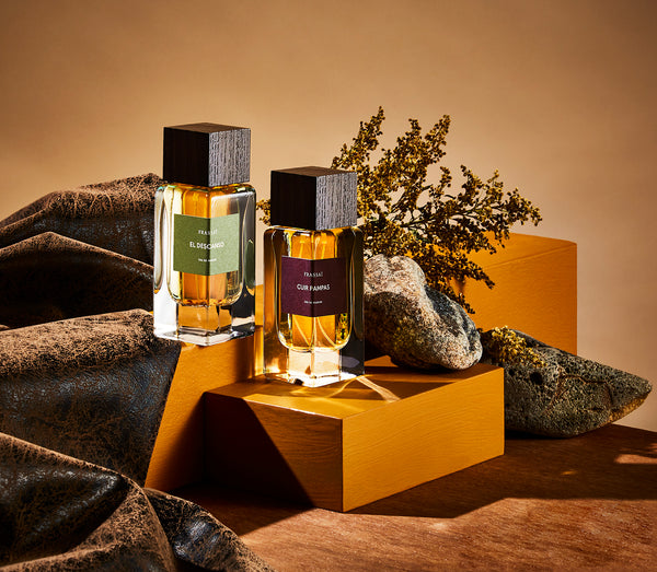 Cuir Pampas eau de parfum - Yerba Mate Argentina, Black Pepper, Skin Leather, Smoked Vetiver, Cedarwood, Cistus Labdanum, and Hay.