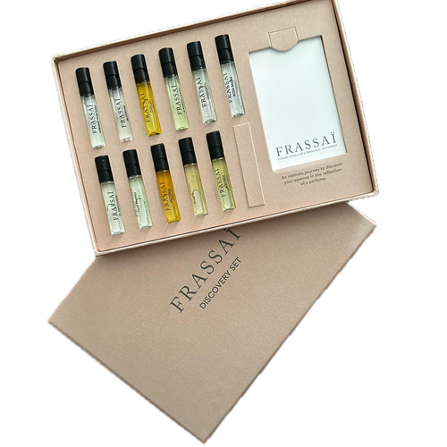Frassai perfume gift set with 11 fragrances from the collection.