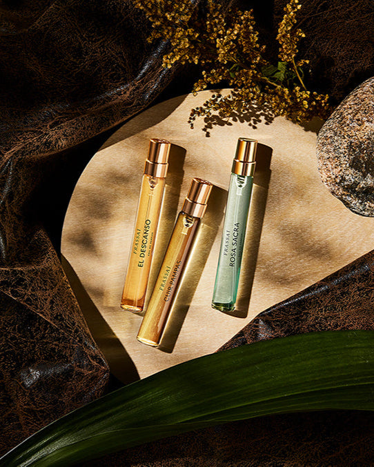 Moved by the rhythms of the natural world, El Sur fragrance collection celebrates the purity and simple elegance of Argentine leather, bran, palo santo and rose.

Live your experience in the vastness of nature. Wander from the lush Yungas in Northern Argentina to the wild gaucho pampa lands. Seek refuge with three scents to wear individually or layer and combine. Experience the breathtaking beauty and find sanctuary in the moment that is now.