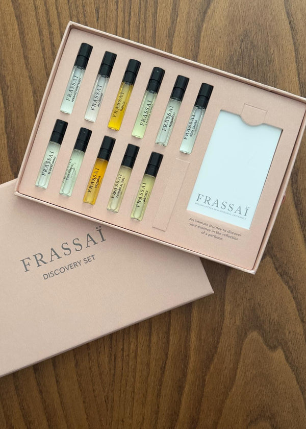New Frassai discovery set 2025. 11 eau de parfum fragrances in 2ml glass spray vials